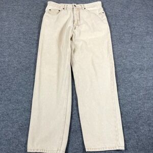 VTG Stefano Man Jeans Mens 32x29 Beige Denim Tapered Cotton